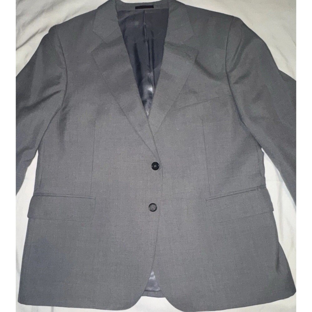 Mens Yorkshire Square Grey Suit Jacket Size 44S Made In Hungary Excellent Shape